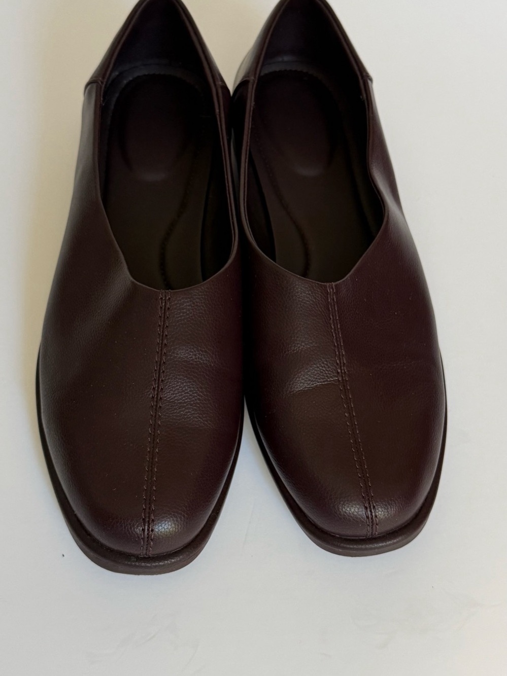 Uniqlo : C Square Flat Shoes, Slip on Loafers, Size-7.5 Japanese, Darkbrown